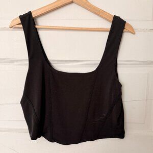 Dynamite Black Corset-Style Crop Top (Size XL / TG)